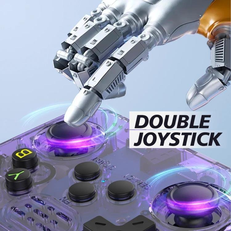 a robot hand touching a joystick