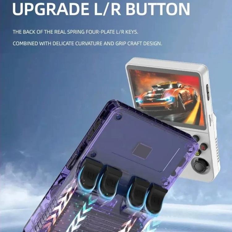 a video game system with a screen and buttons