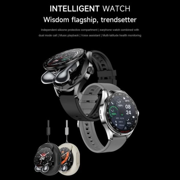 D9 1.46 inch 2 in 1 Bluetooth Earphone Smart Watch, Support Bluetooth Call / NFC / Heart Rate, D9 (Silver), D9 (Black) - Image 2