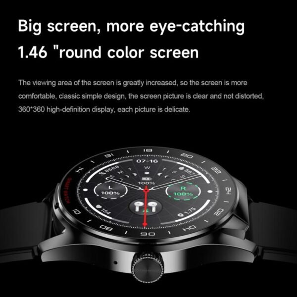 D9 1.46 inch 2 in 1 Bluetooth Earphone Smart Watch, Support Bluetooth Call / NFC / Heart Rate, D9 (Silver), D9 (Black) - Image 4