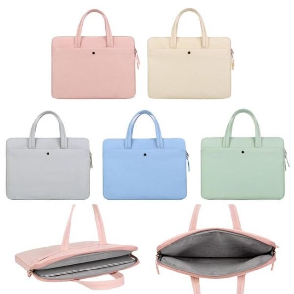 13-13.3inch Universal Laptop Bag Women Lightweight Gaming Computer Bag, Pink, Beige, Gray, Green, Blue, Black - Image 2