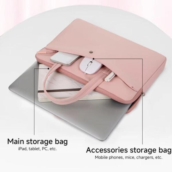 13-13.3inch Universal Laptop Bag Women Lightweight Gaming Computer Bag, Pink, Beige, Gray, Green, Blue, Black - Image 4