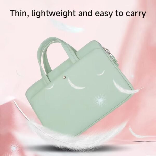 13-13.3inch Universal Laptop Bag Women Lightweight Gaming Computer Bag, Pink, Beige, Gray, Green, Blue, Black - Image 5