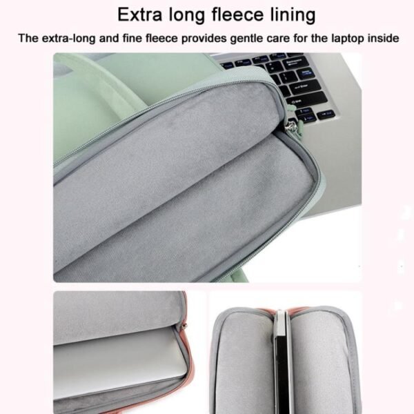 13-13.3inch Universal Laptop Bag Women Lightweight Gaming Computer Bag, Pink, Beige, Gray, Green, Blue, Black - Image 7