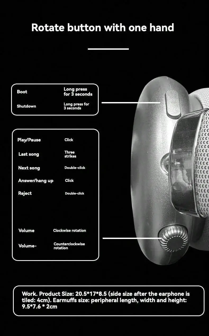 Auriculares inalámbricos Bluetooth 5.4 | Ultimate sonido Hi-Fi y batería de 12 h % Auriculares inalámbricos para música y llamadas con micrófono integrado