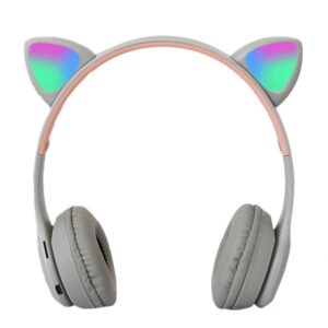 Auriculares inalámbricos Bluetooth para juegos con orejas de gato con emisión de luz LED P47M