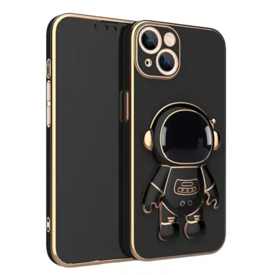 Funda iPhone astronauta 3D negra con protección antigolpes y soporte