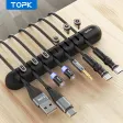 Organizador de Cables Magnético – Caja para Enchufes, Enrollador de Silicona y Clips Flexibles